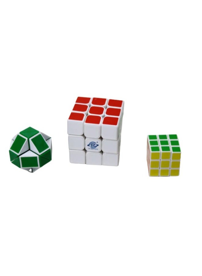 3-in-1 Puzzle Cube Combo Pack – Small  Large Stickerless Magic Cubes for Boys  Girls, High-Speed Smooth Rotation, Best Return Gift Toy - Image 3